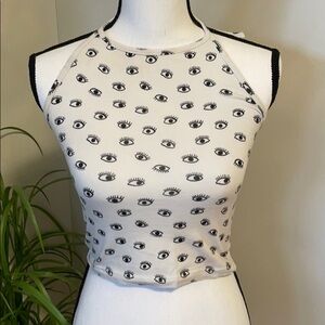 Brandy Melville Eye Cropped Halter Top
